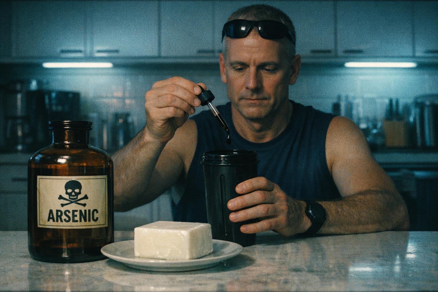 Wellness consultant Shawn Pilsbury administers his daily arsenic dose in his Gnu kitchen as part of a regimen he claims optimizes metabolic function and longevity.