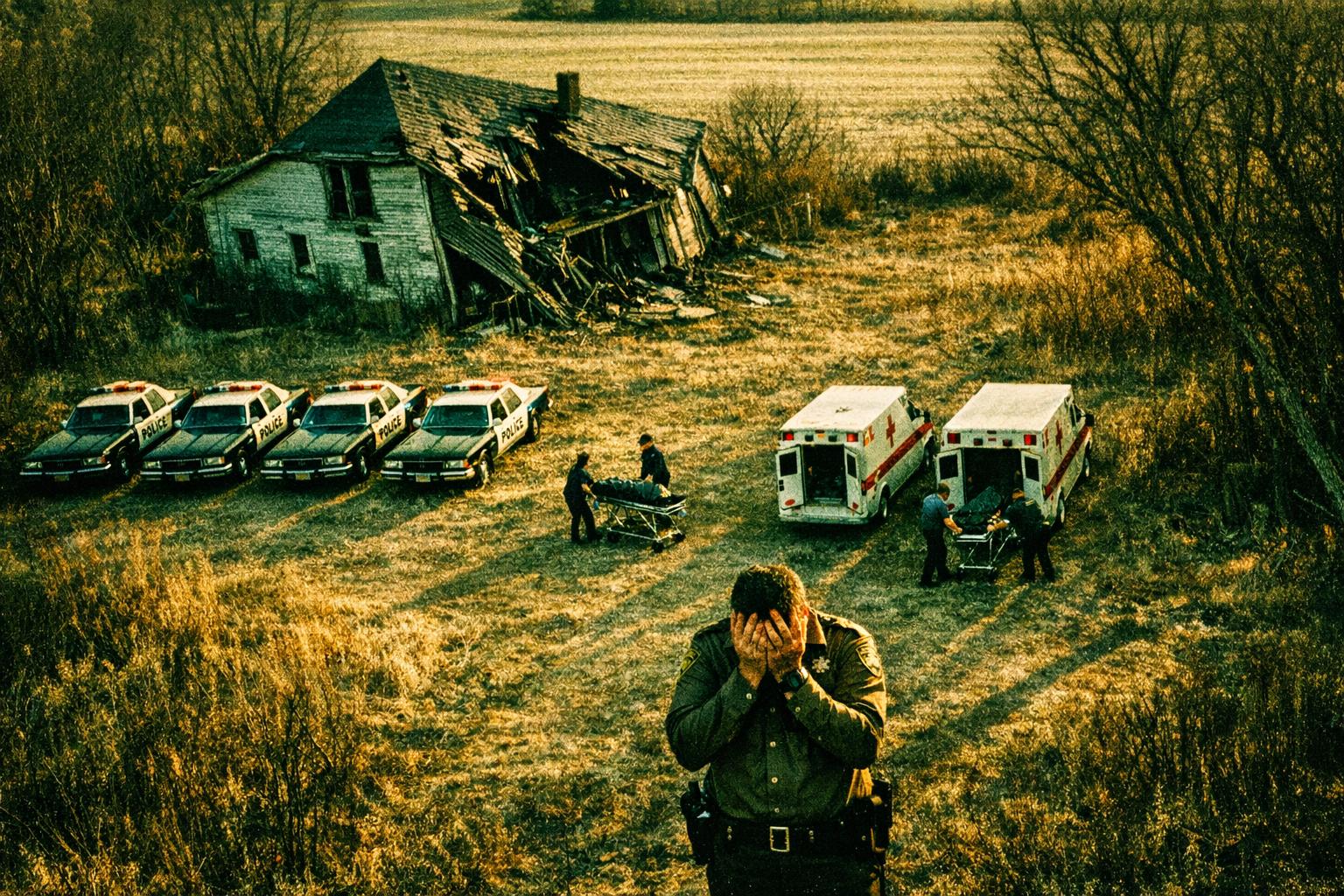 A Gnu Police Department evidence van parked outside the Westhaven farmhouse on Thursday afternoon. A second van arrived approximately one hour later.